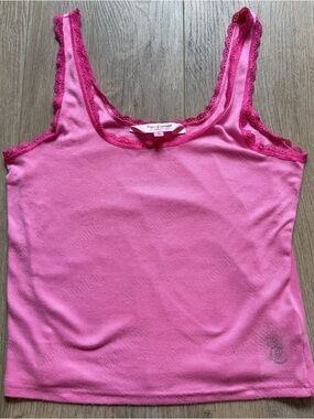 Juicy Couture Bright Pink Lace-Trim Camisole